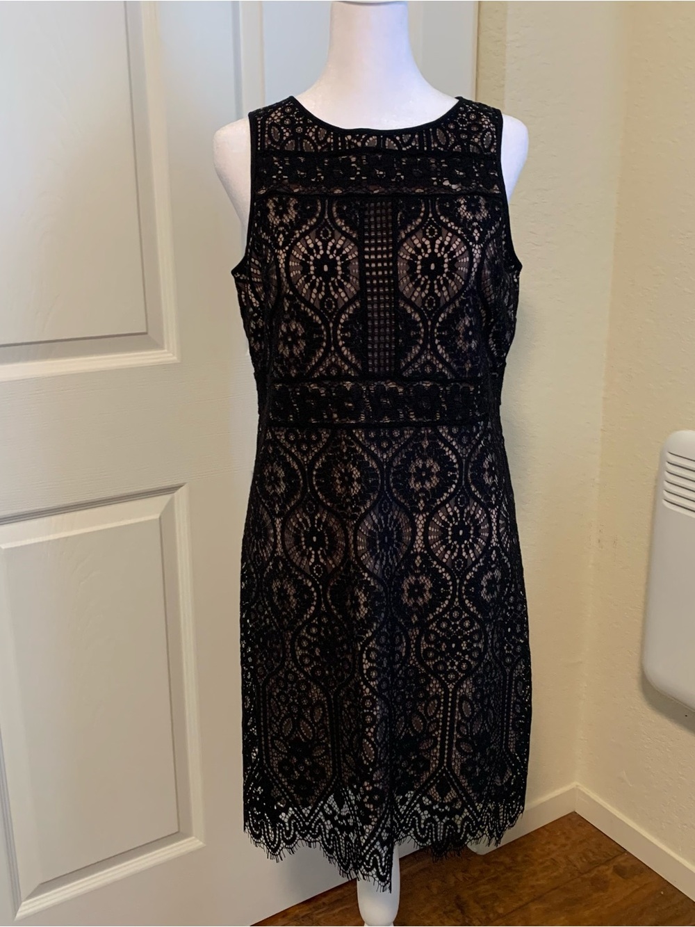 NWOT LOFT Black Lace Midi Dress